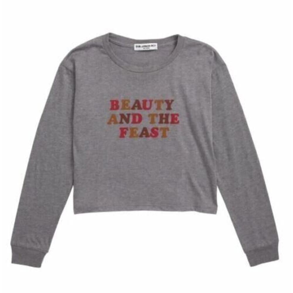 Sub-Urban Riot Girls Beauty And The Feast Long Sleeve T-Shirt Grey Small $34